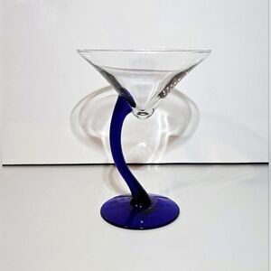 Libbey Bravura Curved Stem Martini Glass Cobalt Blue Glassware Replacement